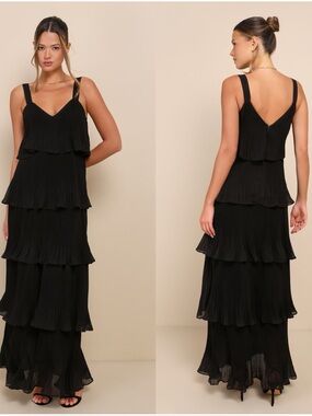 exquisite refinement black backless bow ruffled maxi dress Olive Green Bow Back Halter Neck Dress – Désir Couture main image 1